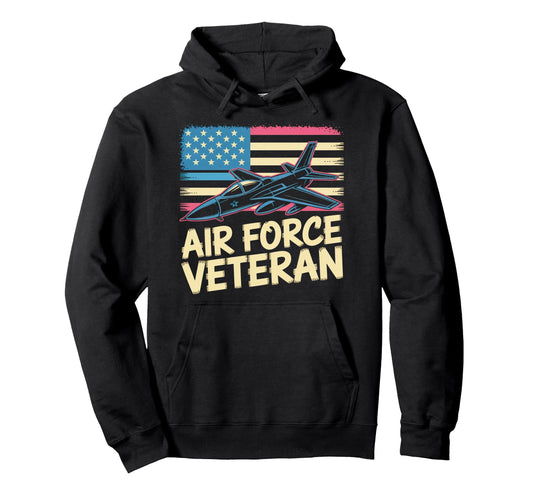 Air Force Veteran Us American Flag Dad Hoodie - Unique Graphic Unisex - T-Shirt, Sweatshirt, Hoodie