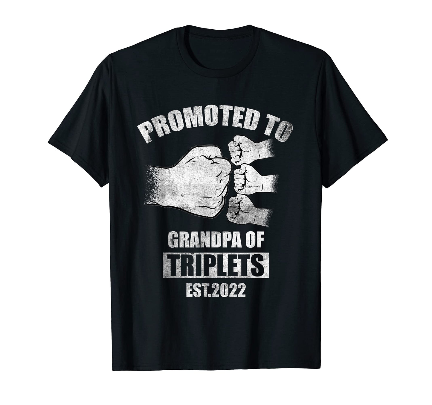 Mens Promoted To Grandpa Triplets Est T-Shirt - Aesthetic Graphic Unisex - T-Shirt, Sweatshirt, Hoodie
