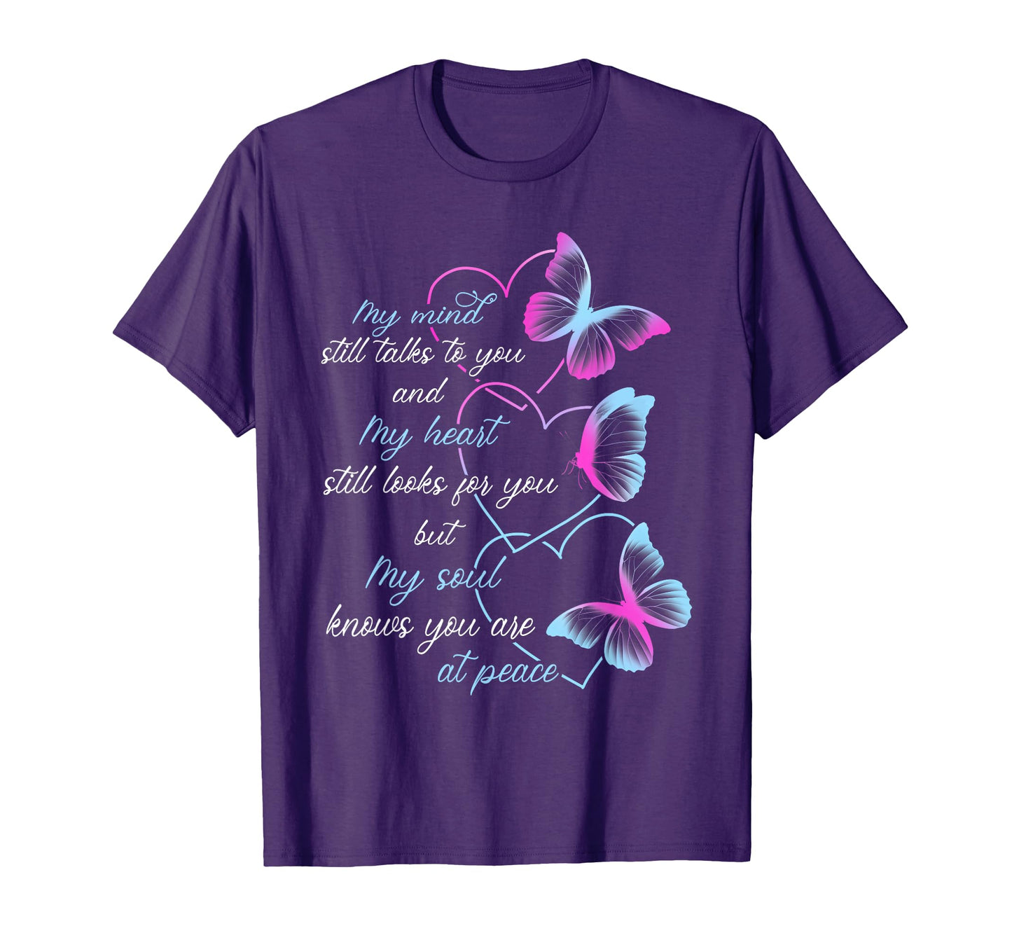 Memorial Butterflies Mom Dad Husband T-Shirt - Minimalist Print for Adults - T-Shirt, Sweatshirt, Hoodie