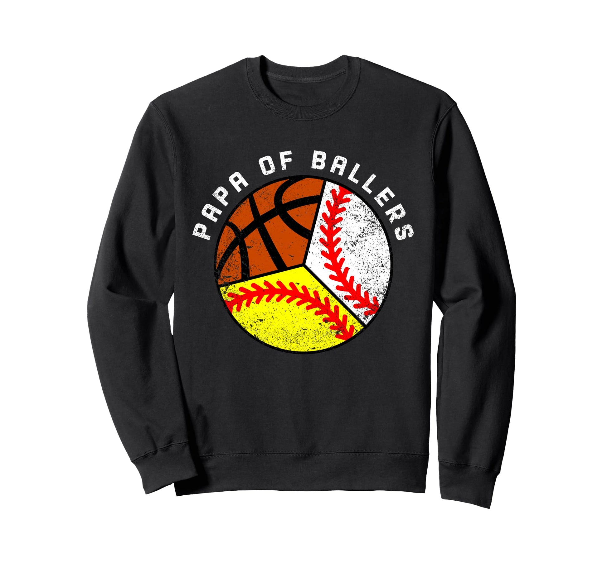 Papa Ballers Funny Baseball Sweatshirt - Fun Novelty Design Unisex - T-Shirt, Sweatshirt, Hoodie