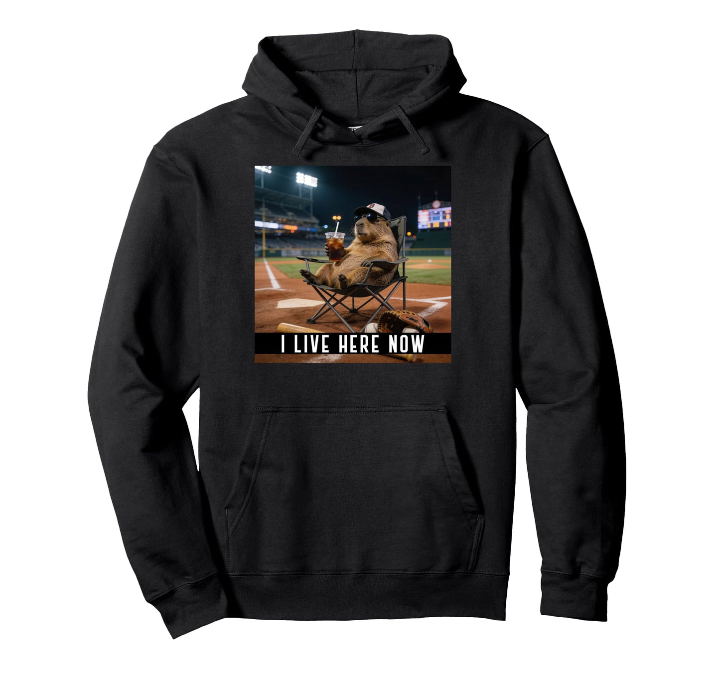 Funny Capybara Baseball Lovers Baseball Hoodie - Trendy Graphic for Adults - T-Shirt, Sweatshirt, Hoodie