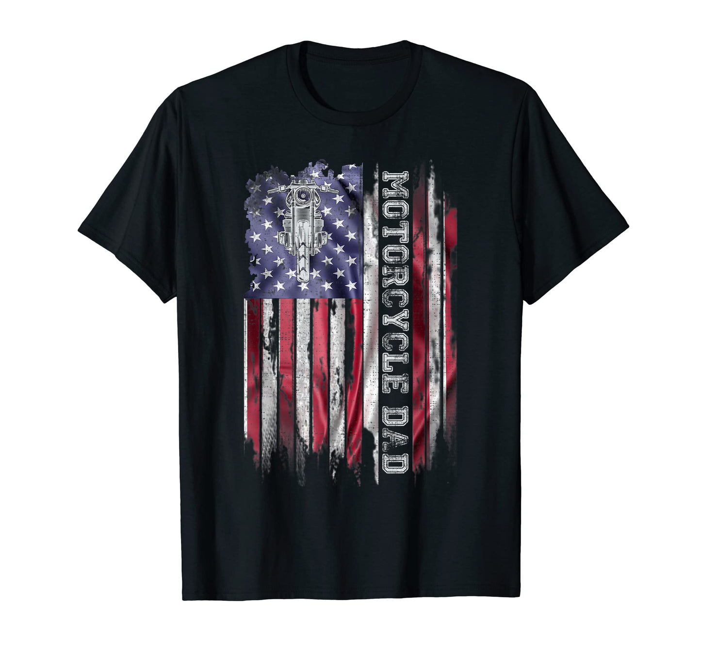 Usa Flag Proud Motorcycle Dirt Bike Dad T-Shirt - Trendy Graphic Unisex - T-Shirt, Sweatshirt, Hoodie