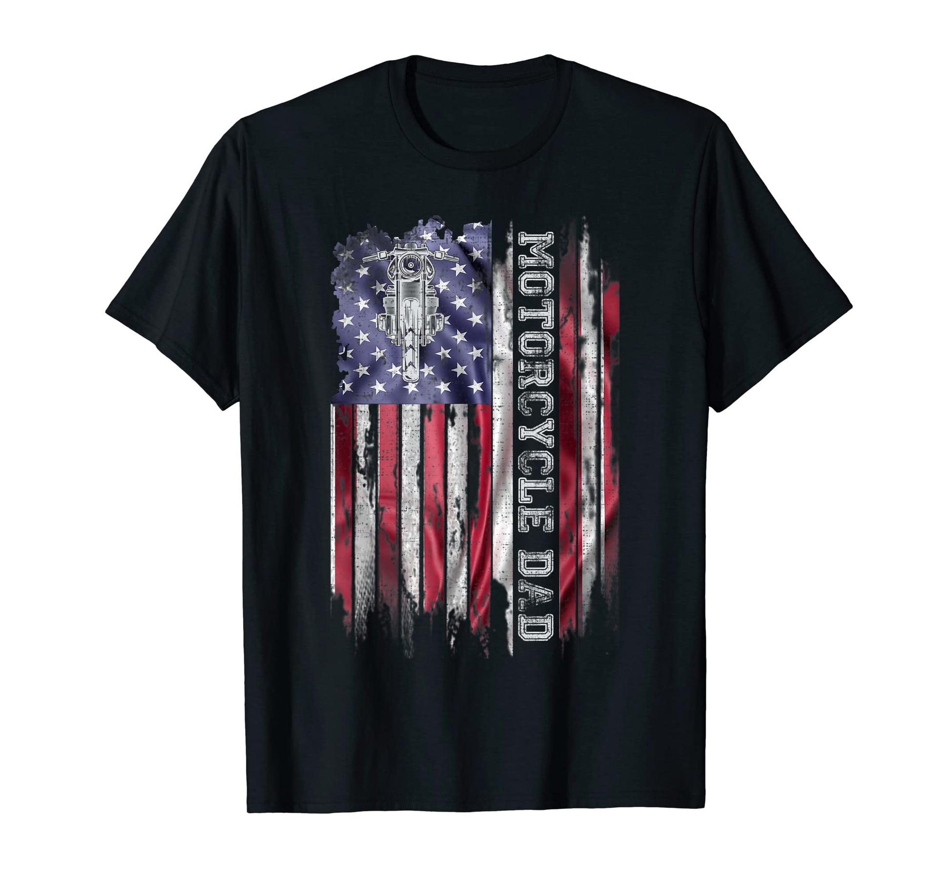 Usa Flag Proud Motorcycle Dirt Bike Dad T-Shirt - Trendy Graphic Unisex - T-Shirt, Sweatshirt, Hoodie