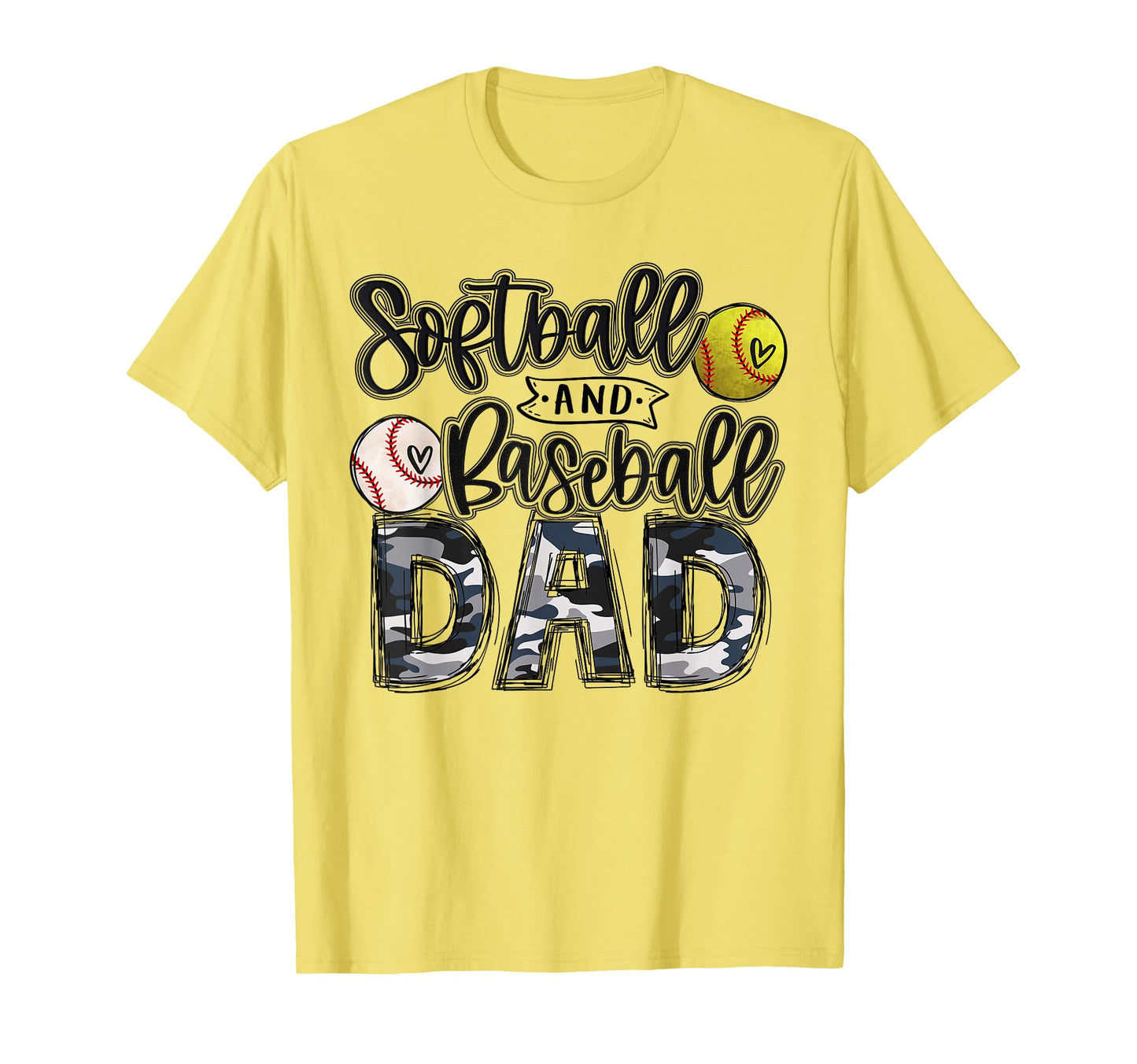 Baseball And Softball Dad Both Softball T-Shirt - Trendy Graphic Men Women - T-Shirt, Sweatshirt, Hoodie