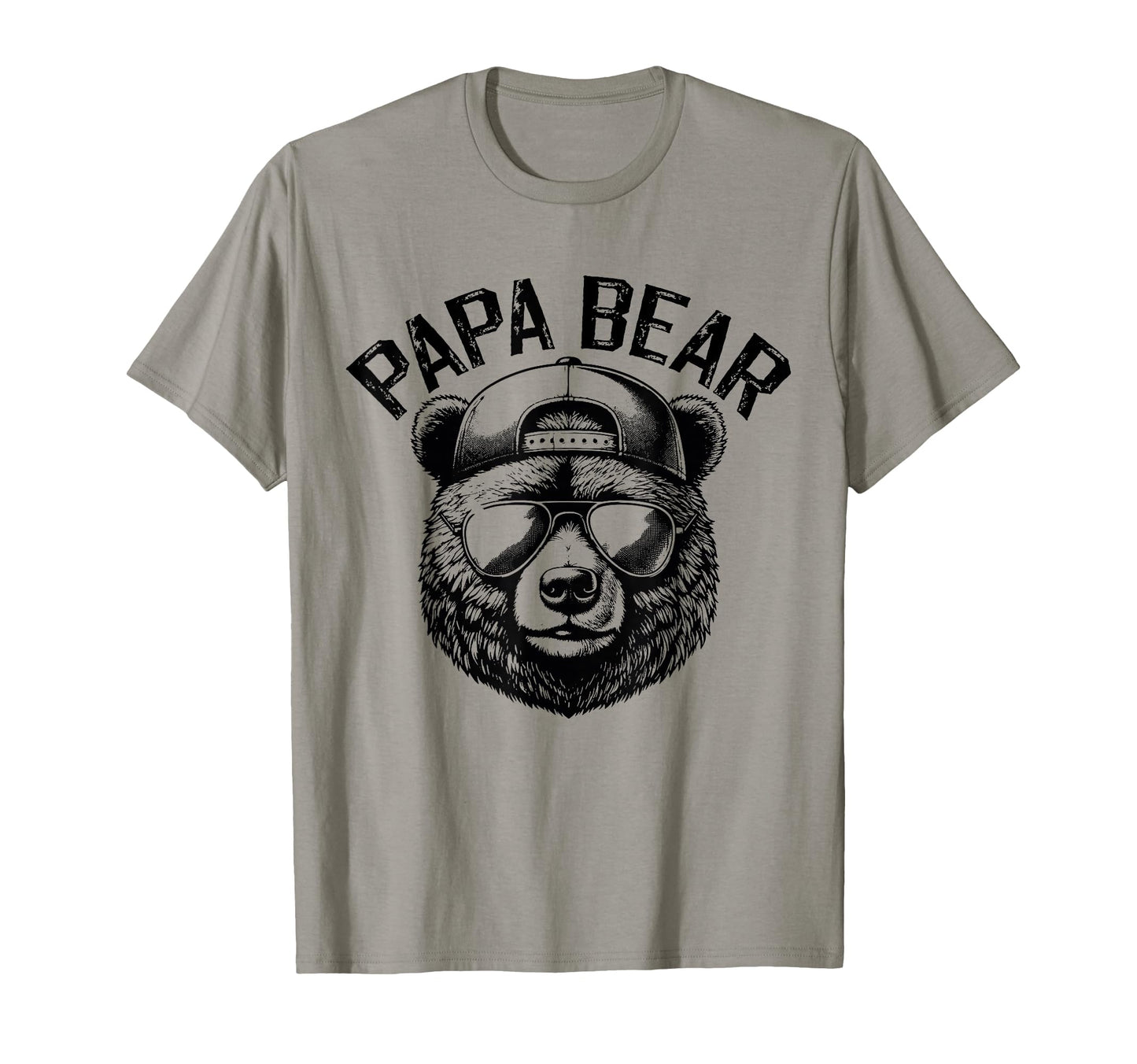 Papa Bear Face Grizzly Fathers Day T-Shirt - Aesthetic Graphic for Adults - T-Shirt, Sweatshirt, Hoodie