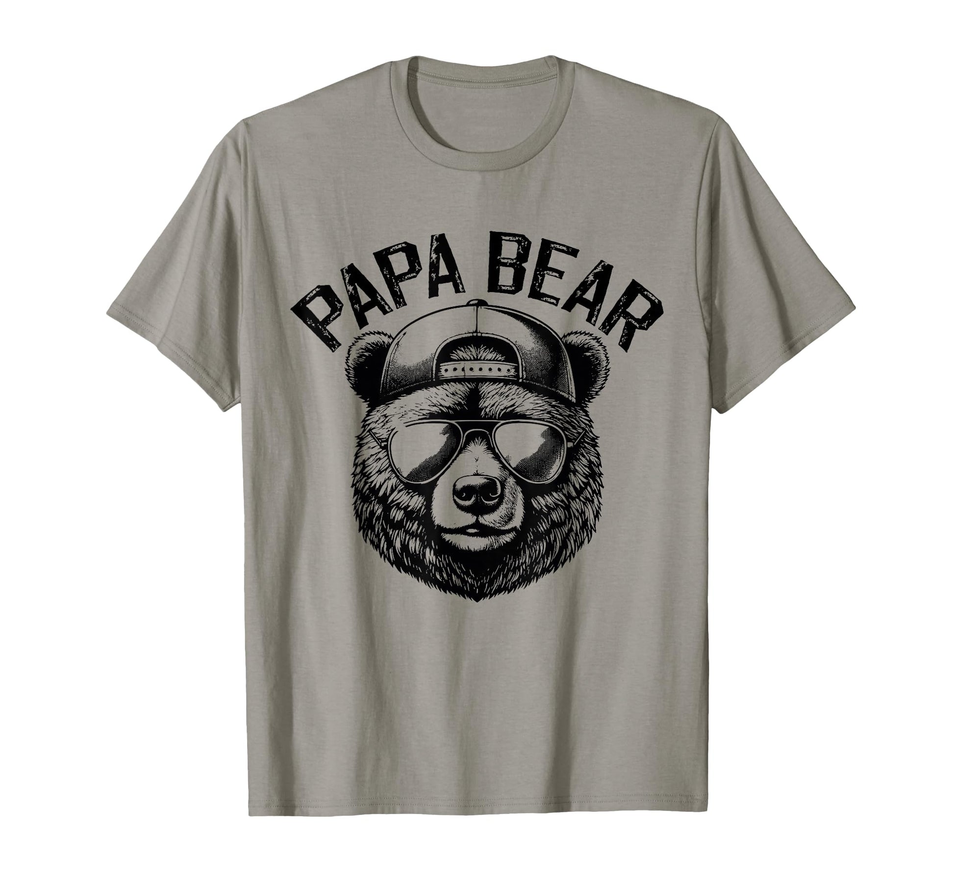 Papa Bear Face Grizzly Fathers Day T-Shirt - Aesthetic Graphic for Adults - T-Shirt, Sweatshirt, Hoodie