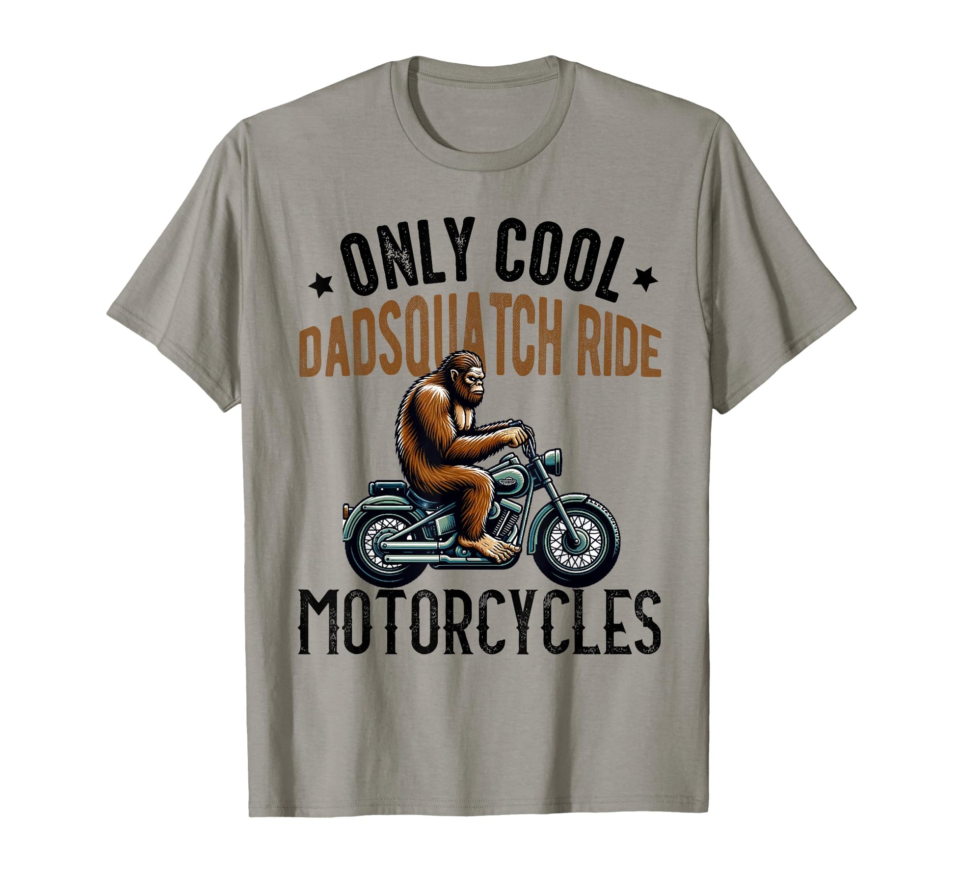 Bigfoot Motorcycle Dadsquatch Dad T-Shirt - Aesthetic Graphic Men Women - T-Shirt, Sweatshirt, Hoodie