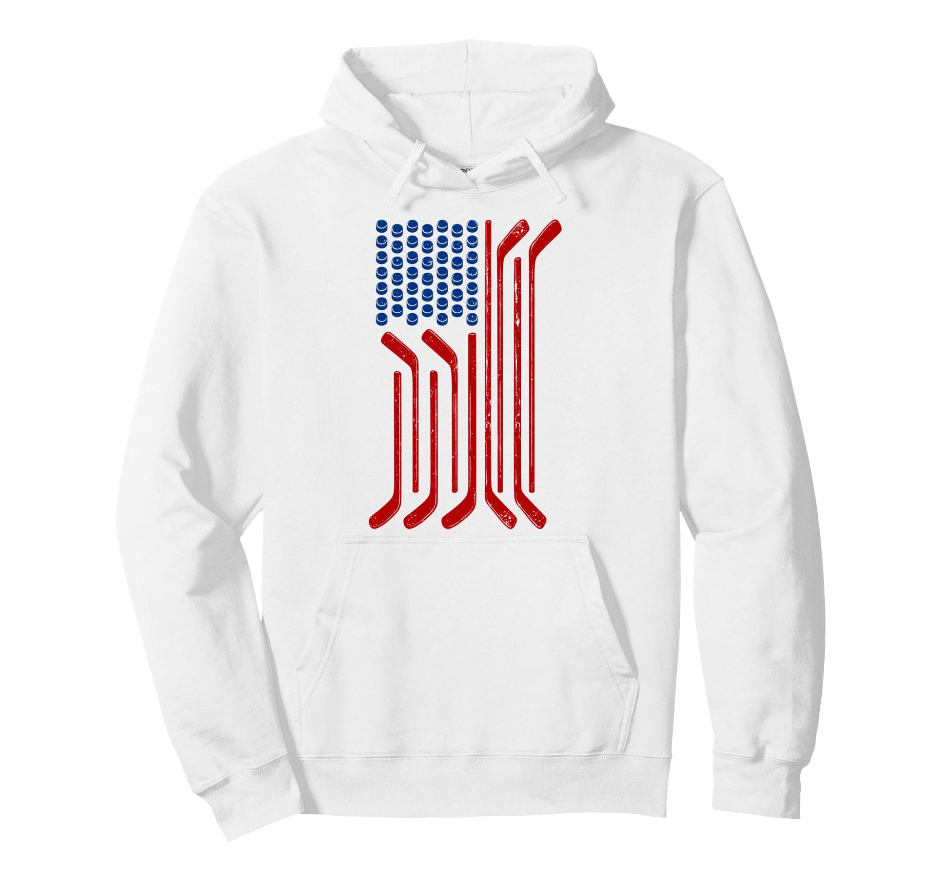 Usa Flag American Ice Hockey Hoodie - Custom Art Print for Adults - T-Shirt, Sweatshirt, Hoodie