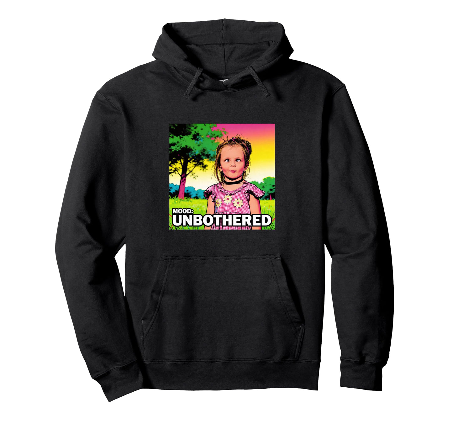 Pop Art Comic Portrait Mood Unbothered Hoodie - Streetwear Style Unisex - T-Shirt, Sweatshirt, Hoodie