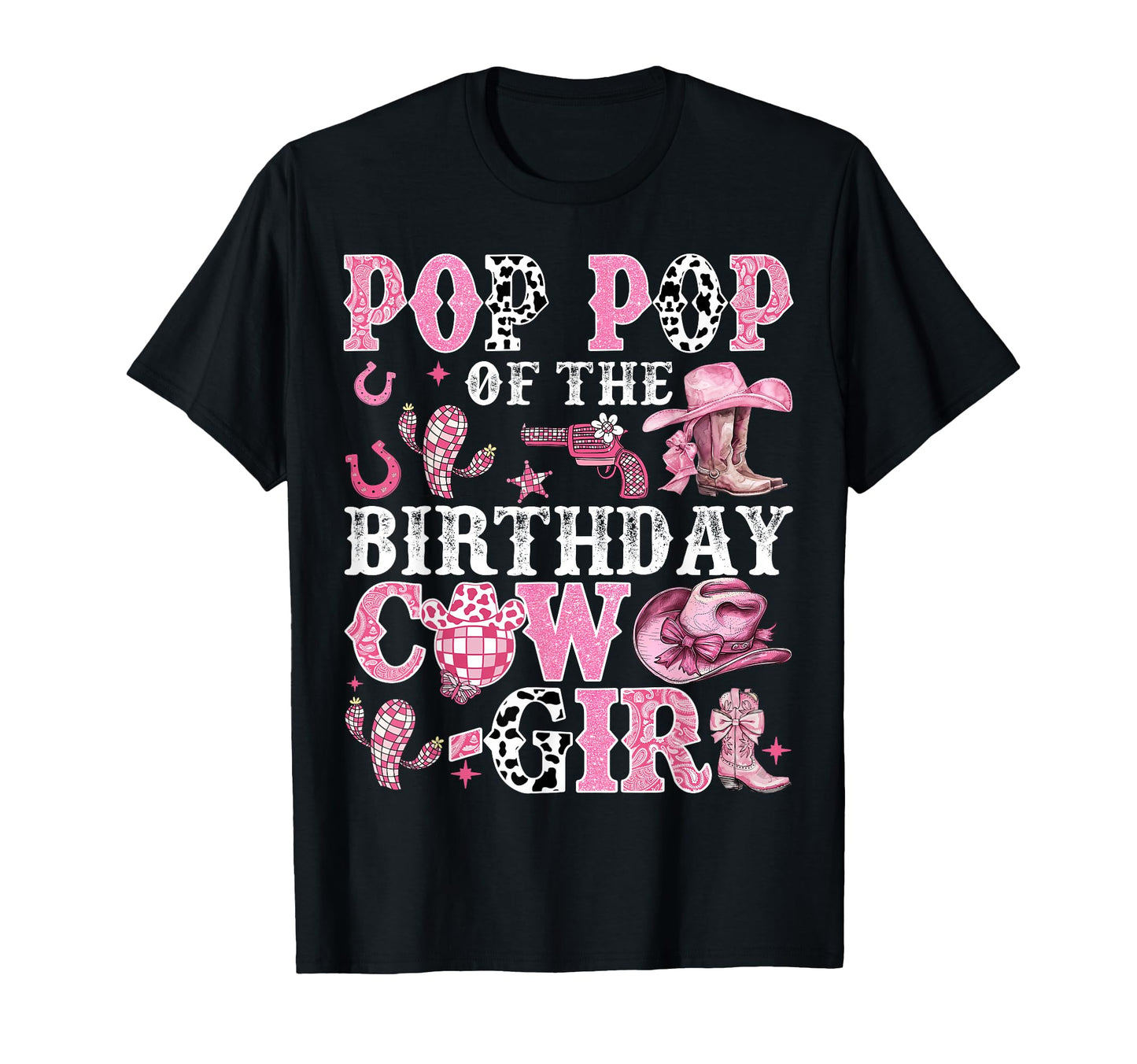 Pop Pop Birthday Cow Rodeo Cow Birthday T-Shirt - Graphic Print for Adults - T-Shirt, Sweatshirt, Hoodie