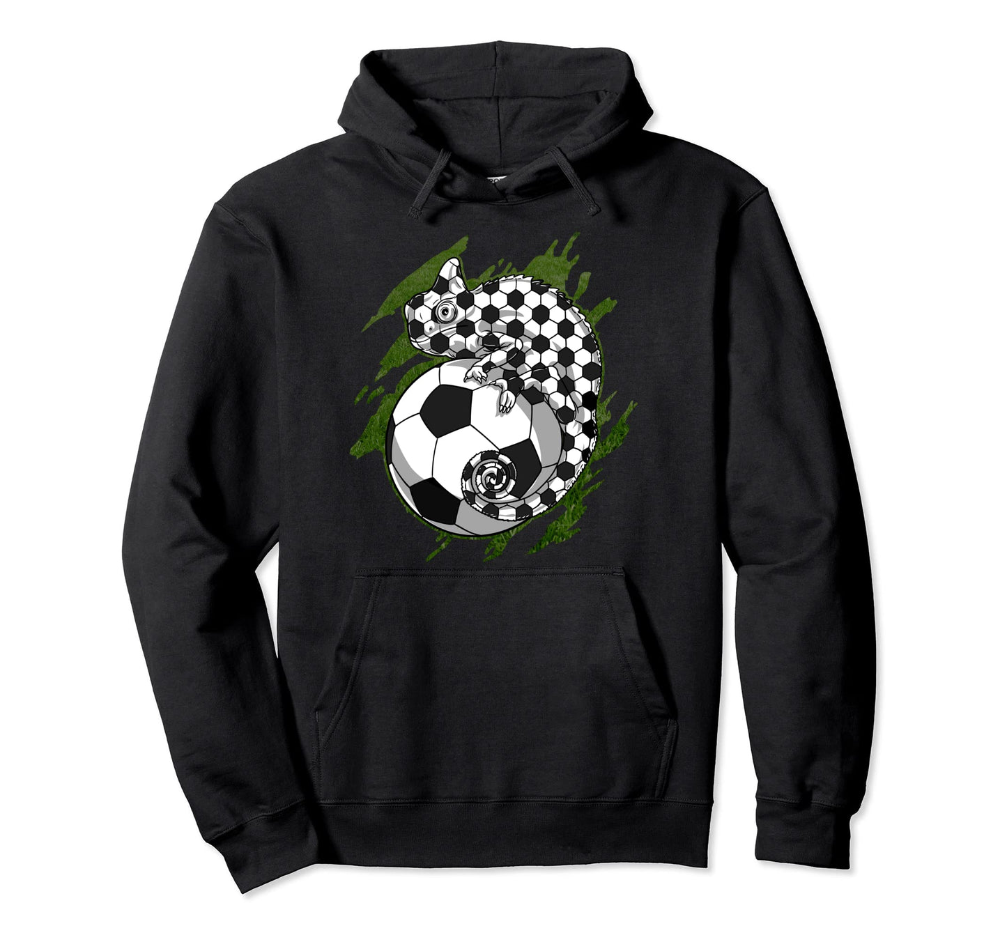 Chameleon Soccer Player Ball Dad Joke Hoodie - Trendy Graphic for Adults - T-Shirt, Sweatshirt, Hoodie