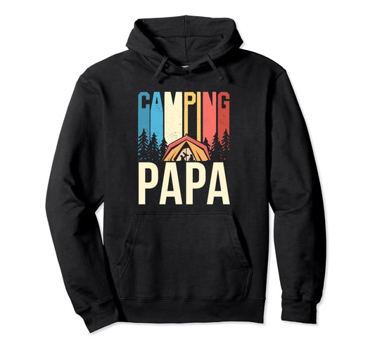 Camping Papa Campfire Camp Camper Hoodie - Fun Novelty Design for Adults - T-Shirt, Sweatshirt, Hoodie