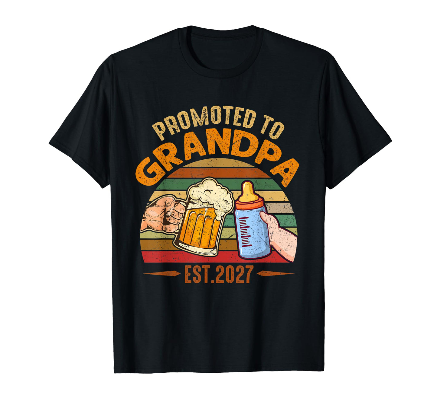 Promoted To Grandpa 2027 Funny New T-Shirt - Custom Art Print Men Women - T-Shirt, Sweatshirt, Hoodie
