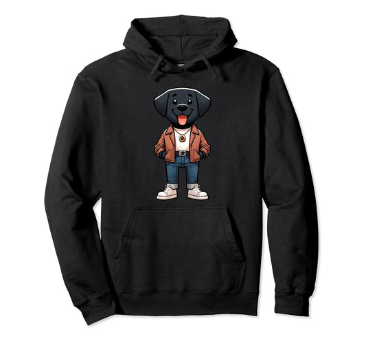 Black Labrador Dog Jacket Outfit Dog Mom Hoodie - Custom Art Print Unisex - T-Shirt, Sweatshirt, Hoodie