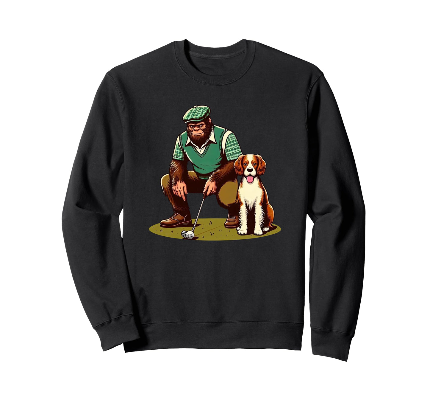 Brittany Spaniel Bigfoot Sweatshirt - Custom Art Print for Adults - T-Shirt, Sweatshirt, Hoodie