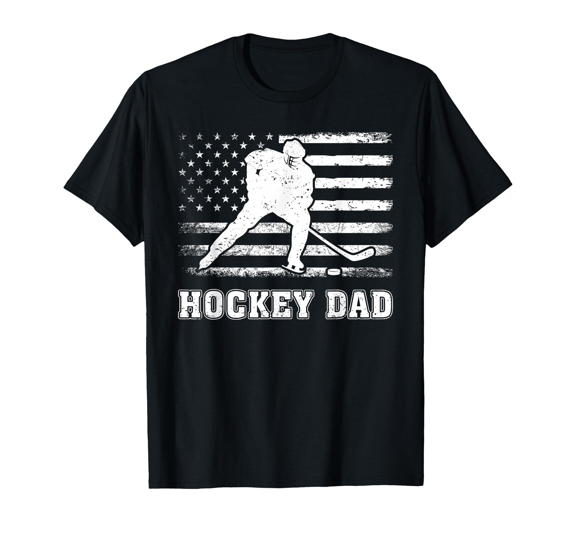 Usa American Flag Hockey Dad Fathers Day T-Shirt - Unique Graphic Men Women - T-Shirt, Sweatshirt, Hoodie