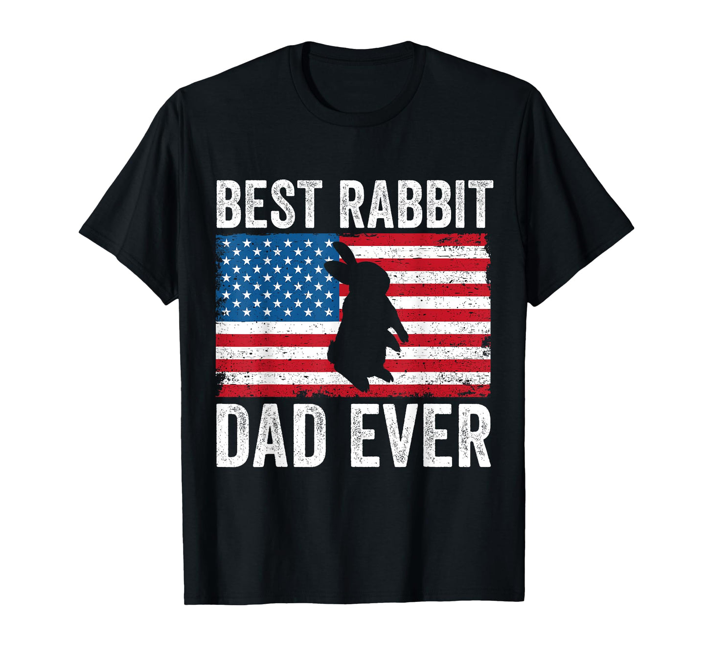 Rabbit Dad American Flag Funny T-Shirt - Aesthetic Graphic for Adults - T-Shirt, Sweatshirt, Hoodie