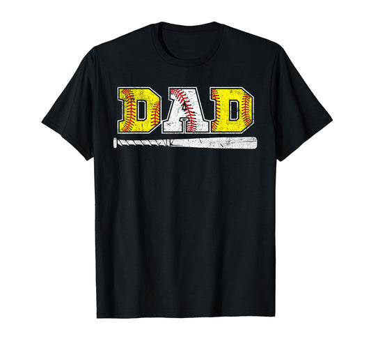 Baseball Dad Softball Fathers Day Daddy T-Shirt - Graphic Print Unisex - T-Shirt, Sweatshirt, Hoodie