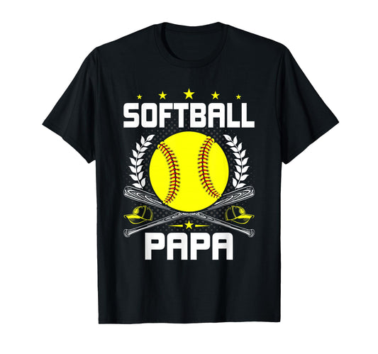 Baseball And Softball Lover Papa Sweatshirt - Fun Novelty Design Men Women - T-Shirt, Sweatshirt, Hoodie