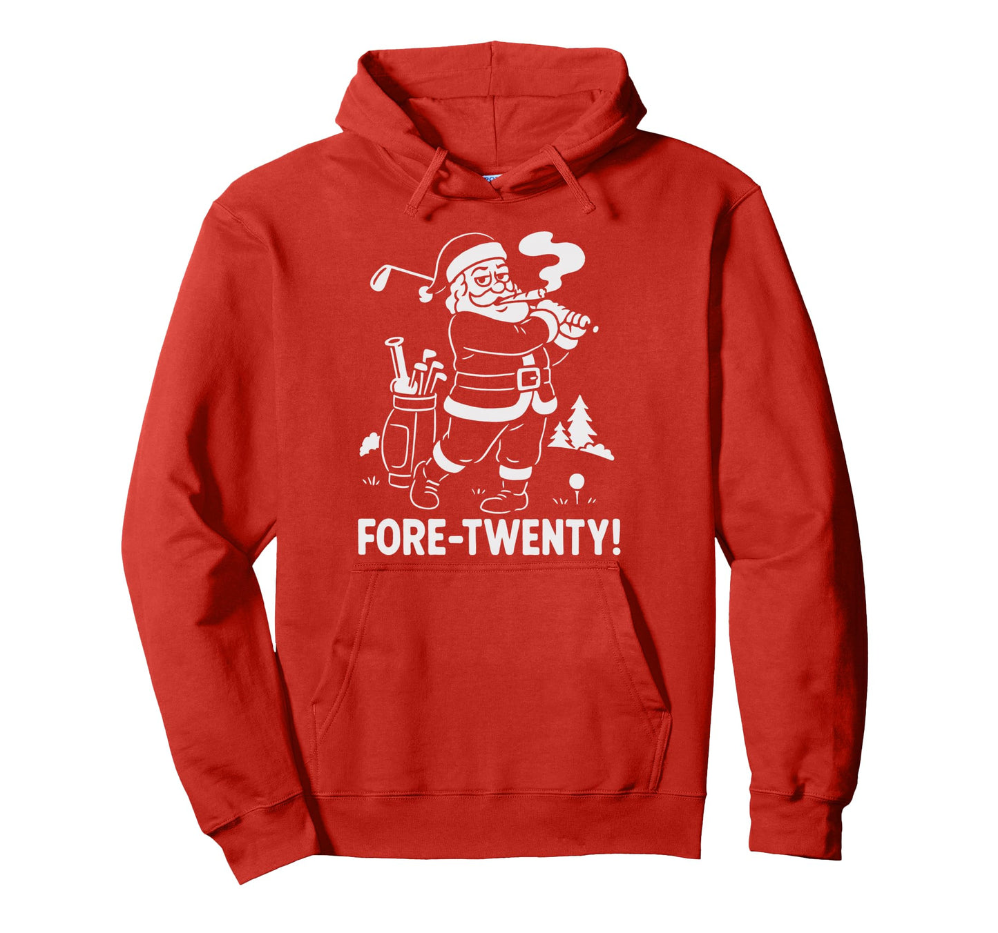 Fore Twenty Santa Weed Golf Funny Hoodie - Novelty Apparel for Adults - T-Shirt, Sweatshirt, Hoodie