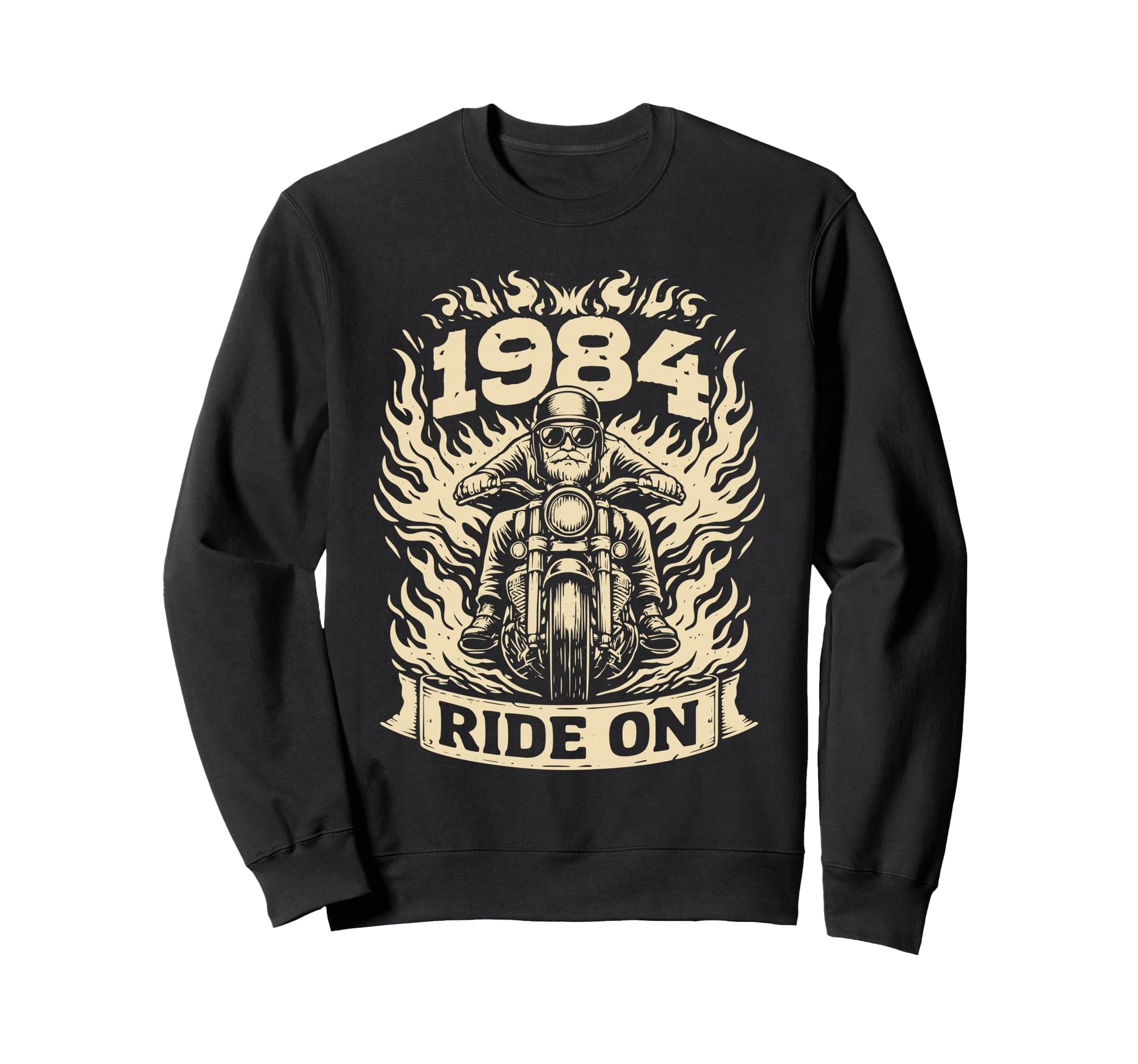 Biker 1984 Ride Birthday Sweatshirt - Minimalist Print Men Women - T-Shirt, Sweatshirt, Hoodie