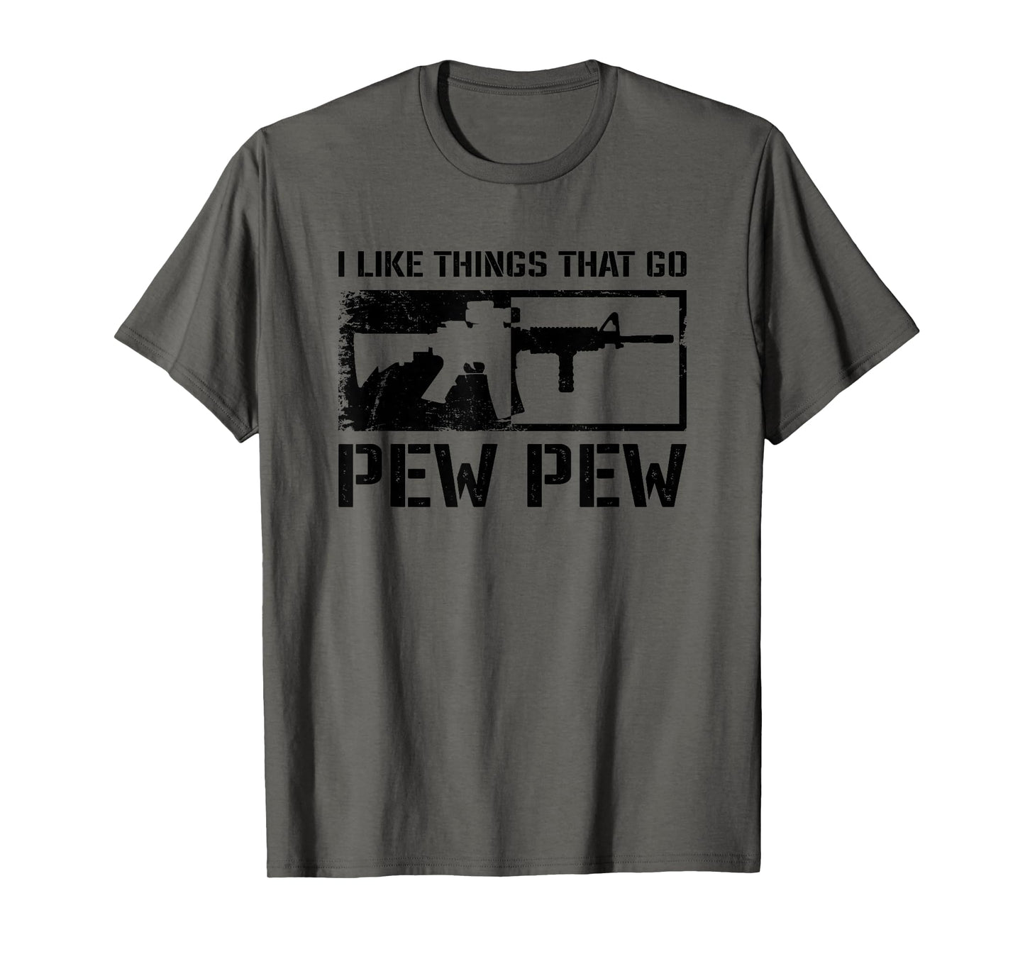 I Like Things That Go Pew Pew Funny Ar15 T-Shirt - Minimalist Print Unisex - T-Shirt, Sweatshirt, Hoodie