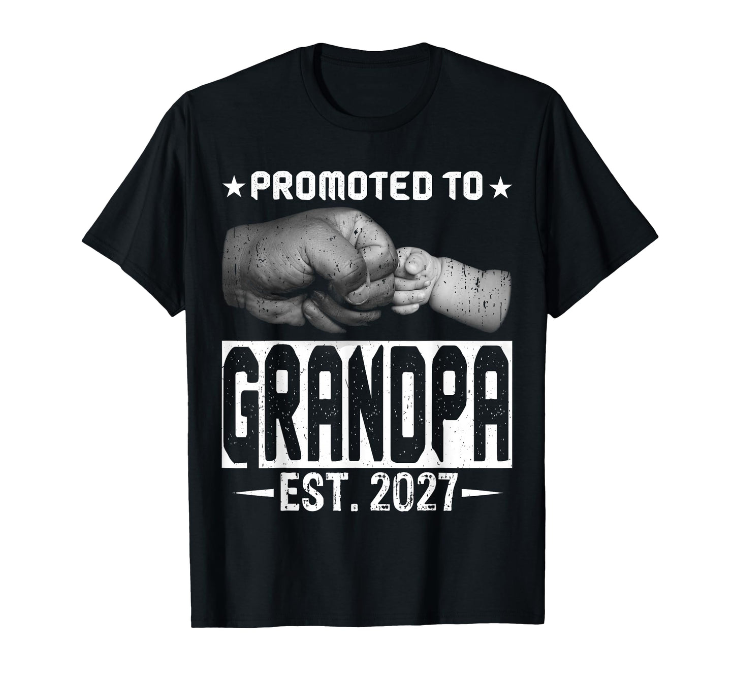 Promoted To Grandpa Est 2027 T-Shirt - Minimalist Print Men Women - T-Shirt, Sweatshirt, Hoodie