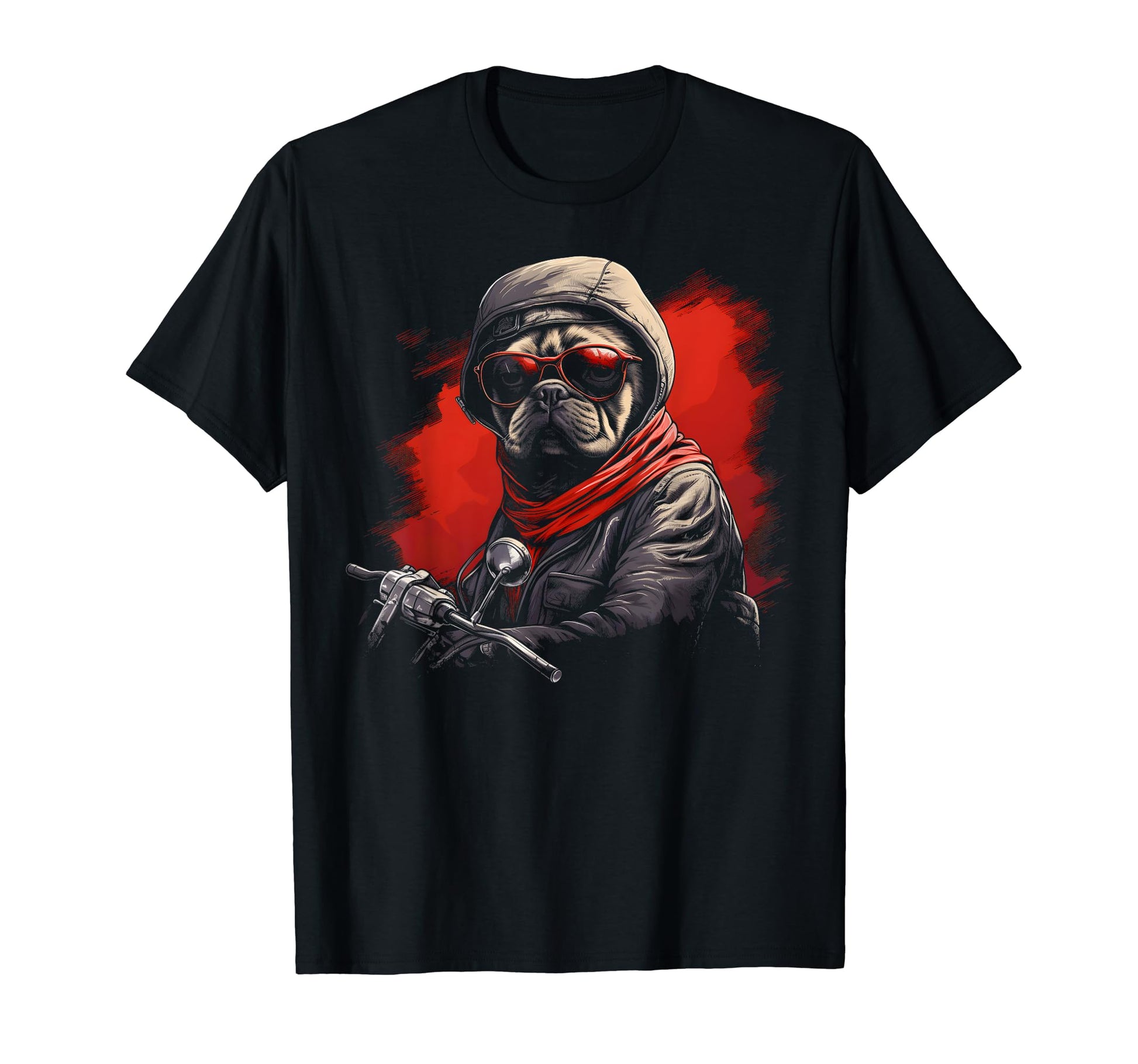 Motorcycle Dad Biker Dog Pug Dad Rider T-Shirt - Trendy Graphic Unisex - T-Shirt, Sweatshirt, Hoodie