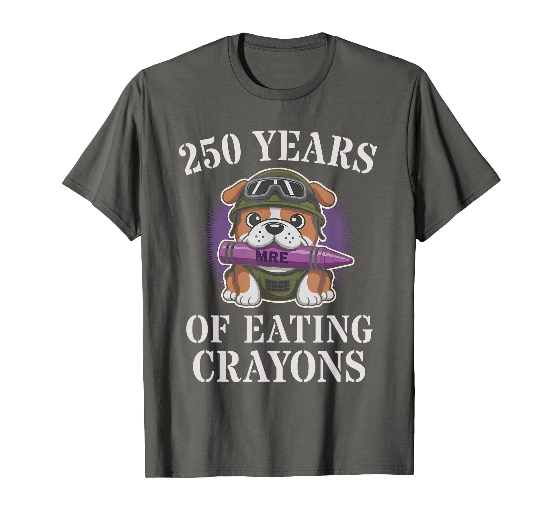 Funny 250 Years Eating Crayons Soldier T-Shirt - Novelty Apparel Unisex - T-Shirt, Sweatshirt, Hoodie