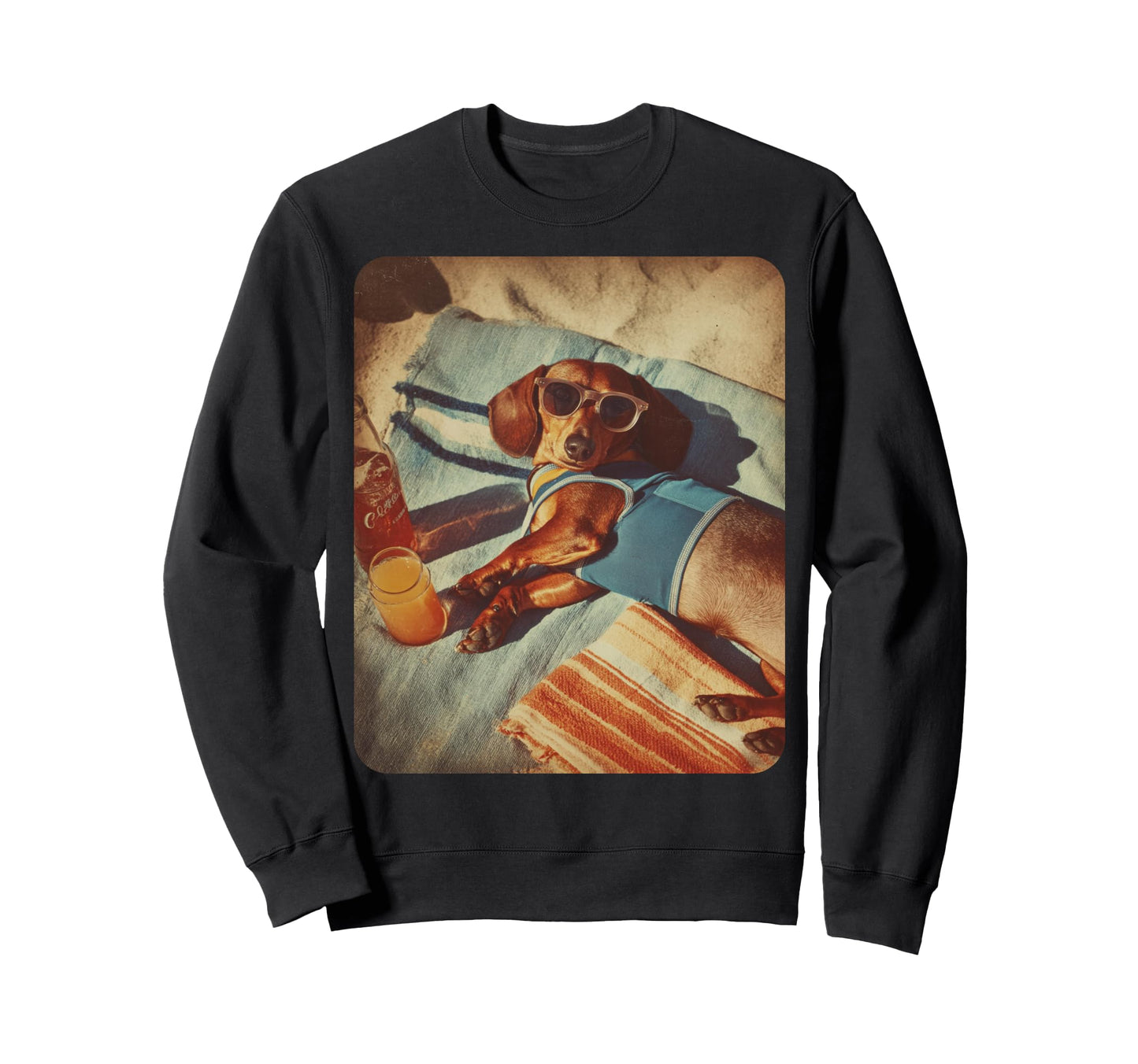 Dachshund Hawaiian Meme Sweatshirt - Graphic Print Unisex - T-Shirt, Sweatshirt, Hoodie