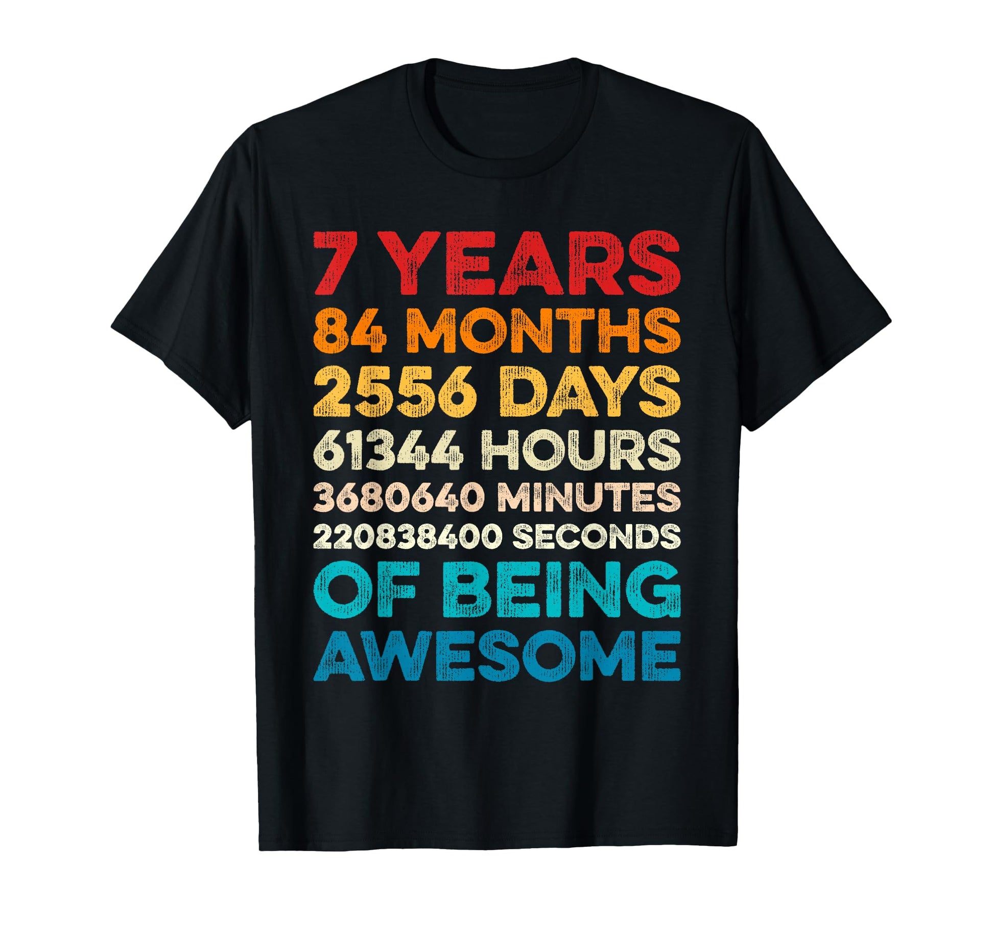 7Th Birthday 7 Years Being Awesome 7 Years T-Shirt - Trendy Graphic Unisex - T-Shirt, Sweatshirt, Hoodie