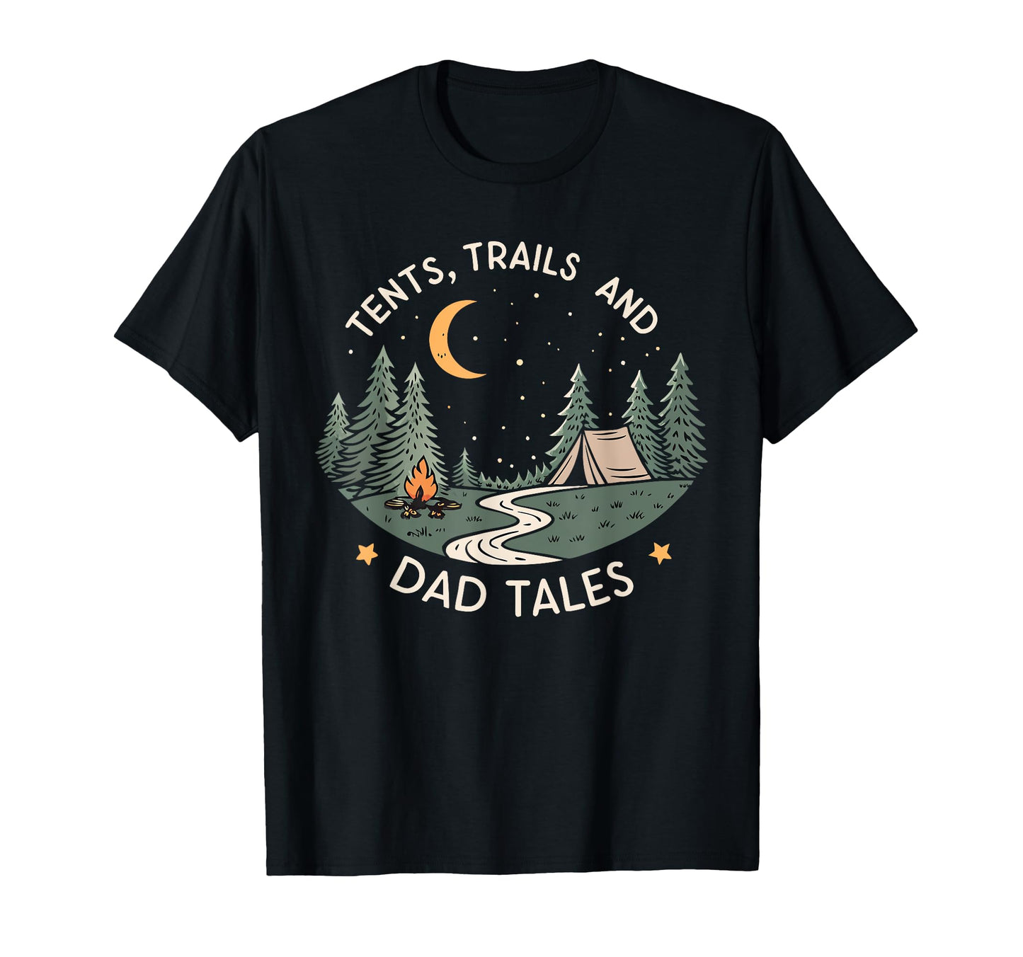 Tents Trails And Dad Tales Hiking Hoodie - Trendy Graphic for Adults - T-Shirt, Sweatshirt, Hoodie