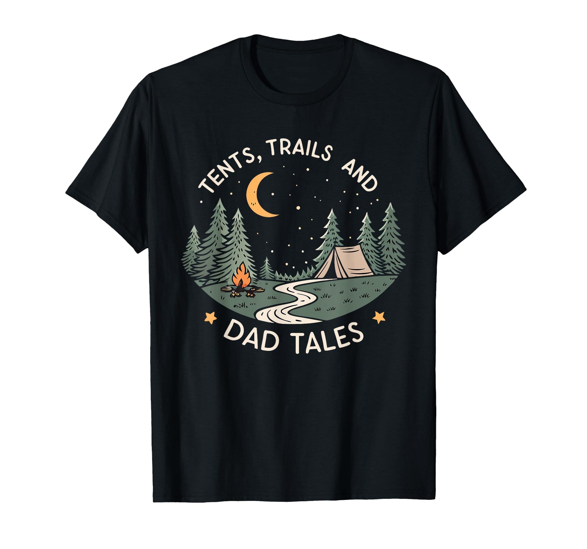 Tents Trails And Dad Tales Hiking Hoodie - Trendy Graphic for Adults - T-Shirt, Sweatshirt, Hoodie