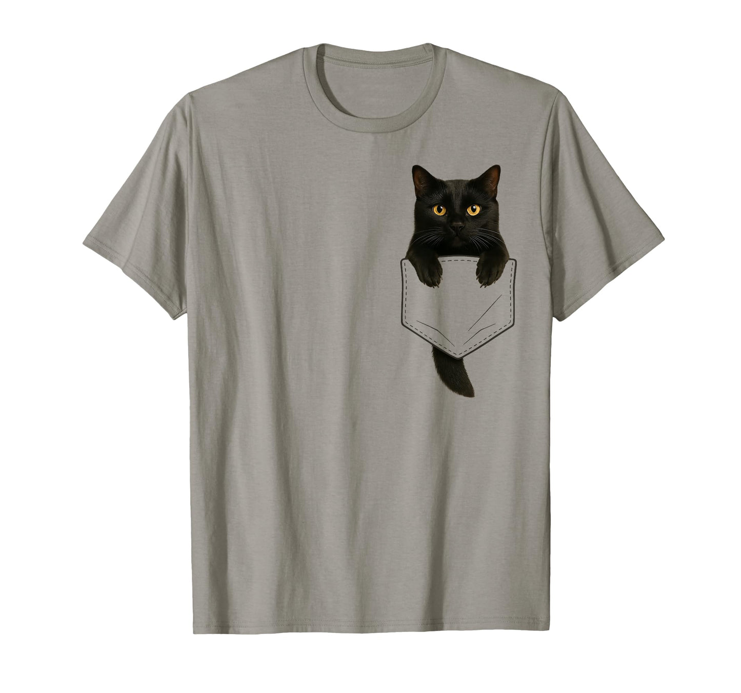 Black Cat Pocket Funny Gifts Cat Mom T-Shirt - Novelty Apparel for Adults - T-Shirt, Sweatshirt, Hoodie