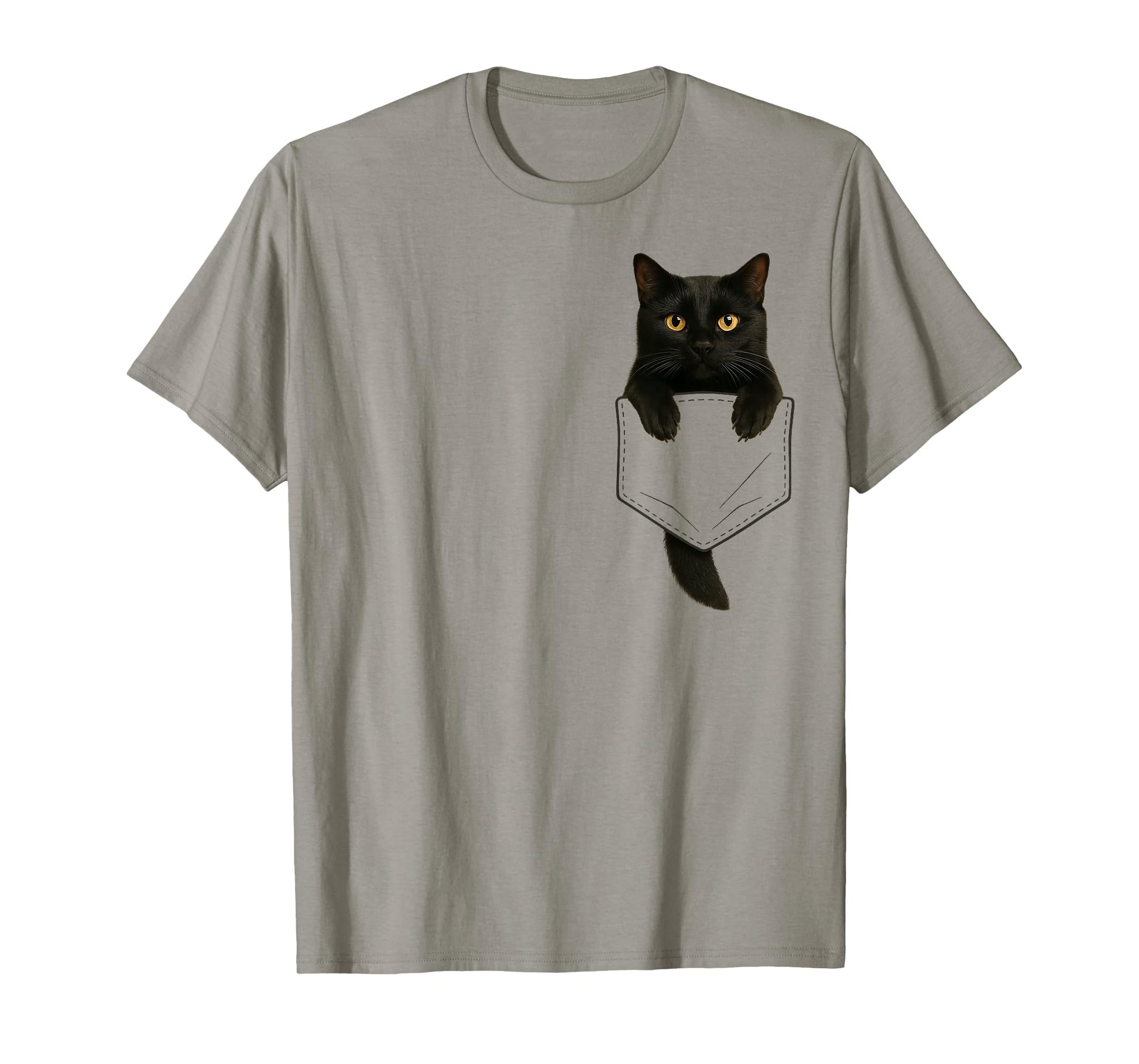 Black Cat Pocket Funny Gifts Cat Mom T-Shirt - Novelty Apparel for Adults - T-Shirt, Sweatshirt, Hoodie