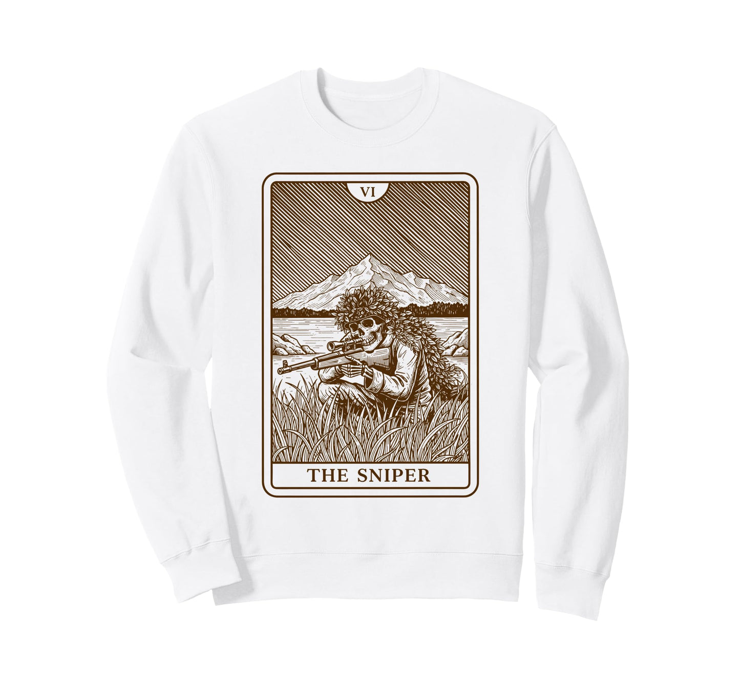 Sniper Tarot Card Sniper Skeleton Sweatshirt - Custom Art Print Unisex - T-Shirt, Sweatshirt, Hoodie
