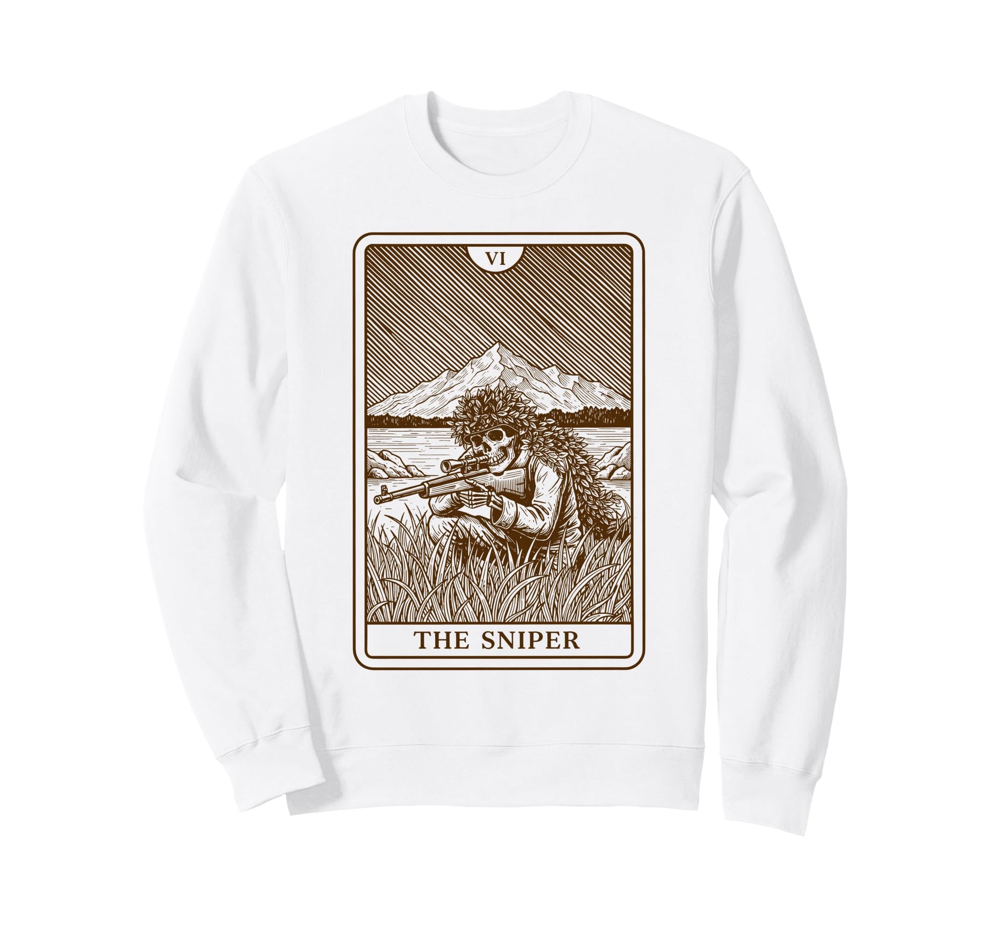 Sniper Tarot Card Sniper Skeleton Sweatshirt - Custom Art Print Unisex - T-Shirt, Sweatshirt, Hoodie