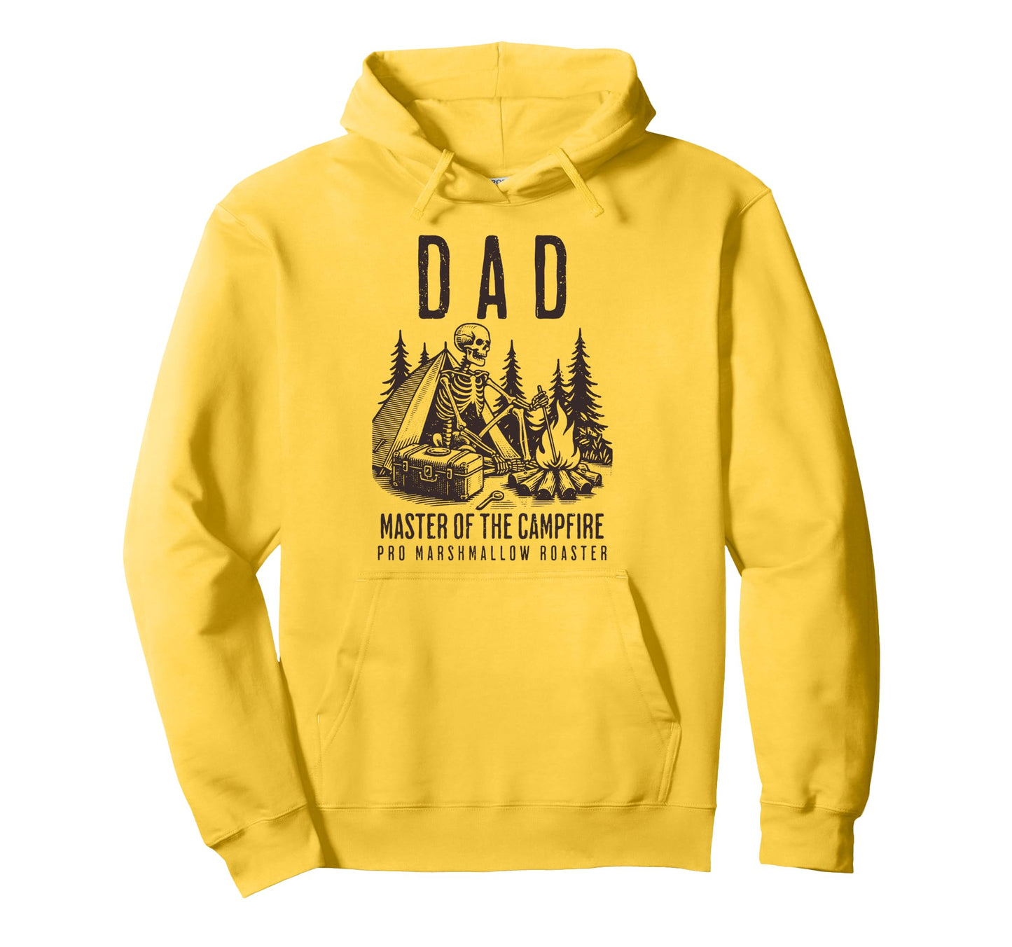 Dad Master Campfire Skeleton Camping Dad Hoodie - Minimalist Print Unisex - T-Shirt, Sweatshirt, Hoodie