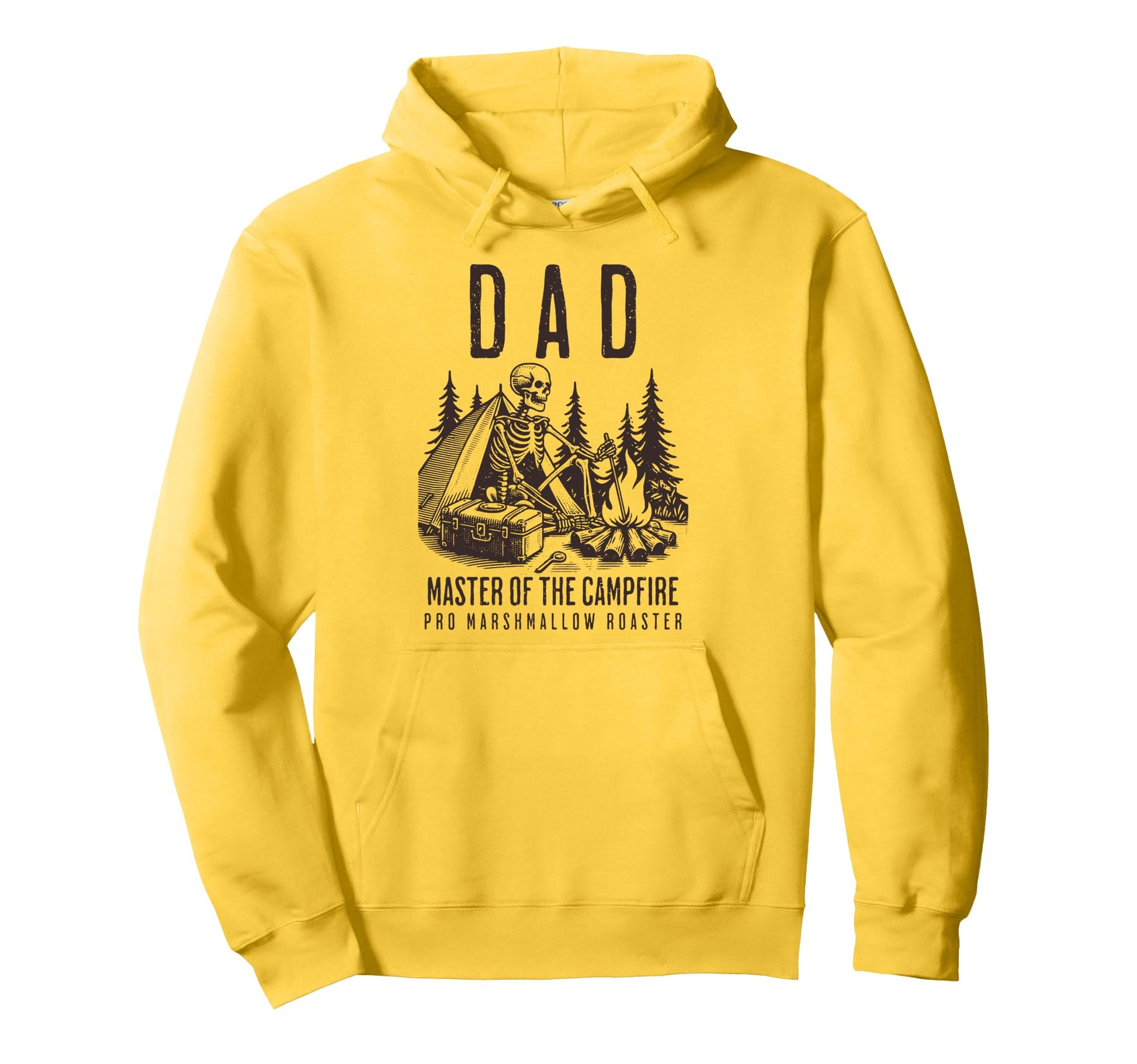 Dad Master Campfire Skeleton Camping Dad Hoodie - Minimalist Print Unisex - T-Shirt, Sweatshirt, Hoodie