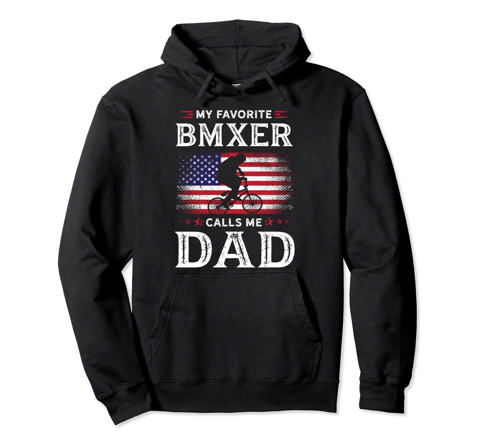 Bmx Bicycle Biking American Flag Biker Hoodie - Custom Art Print Unisex - T-Shirt, Sweatshirt, Hoodie