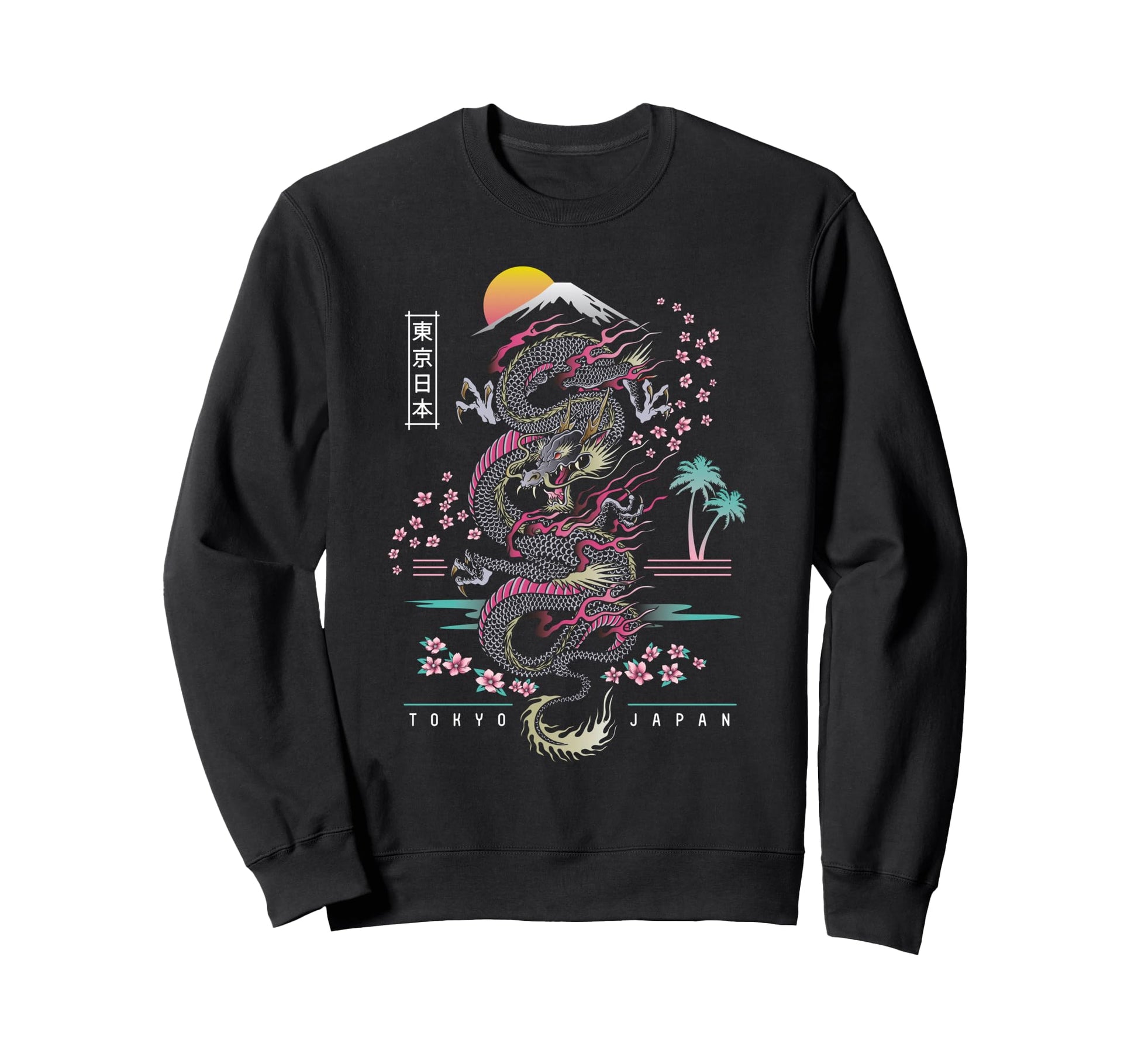 Japanese Tokyo Dragon Asian Inspired Sweatshirt - Unique Graphic Men Women - T-Shirt, Sweatshirt, Hoodie