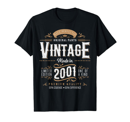2001 Label 25Th Birthday Gift 25 T-Shirt - Casual Everyday Wear for Adults - T-Shirt, Sweatshirt, Hoodie