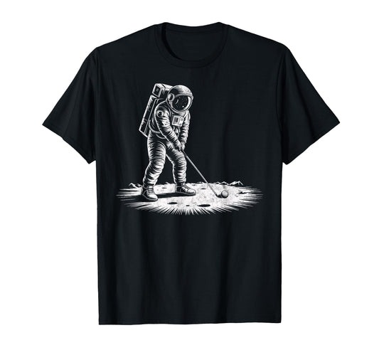 Astronaut Golf Player Golfer Golfing T-Shirt - Custom Art Print for Adults - T-Shirt, Sweatshirt, Hoodie