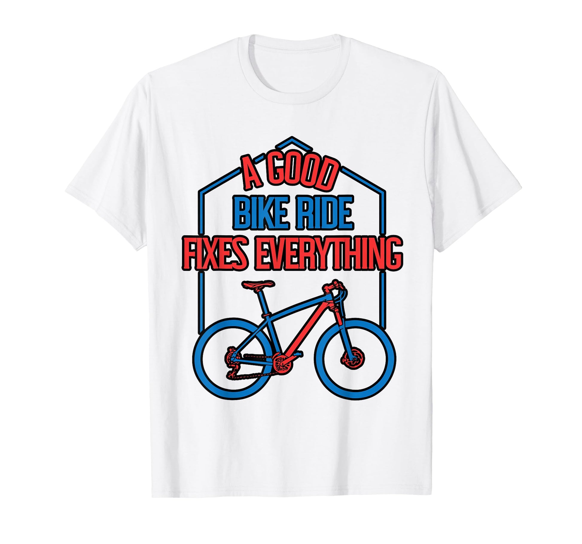 Good Bike Ride Fixes Everything Bicycle T-Shirt - Minimalist Print Unisex - T-Shirt, Sweatshirt, Hoodie
