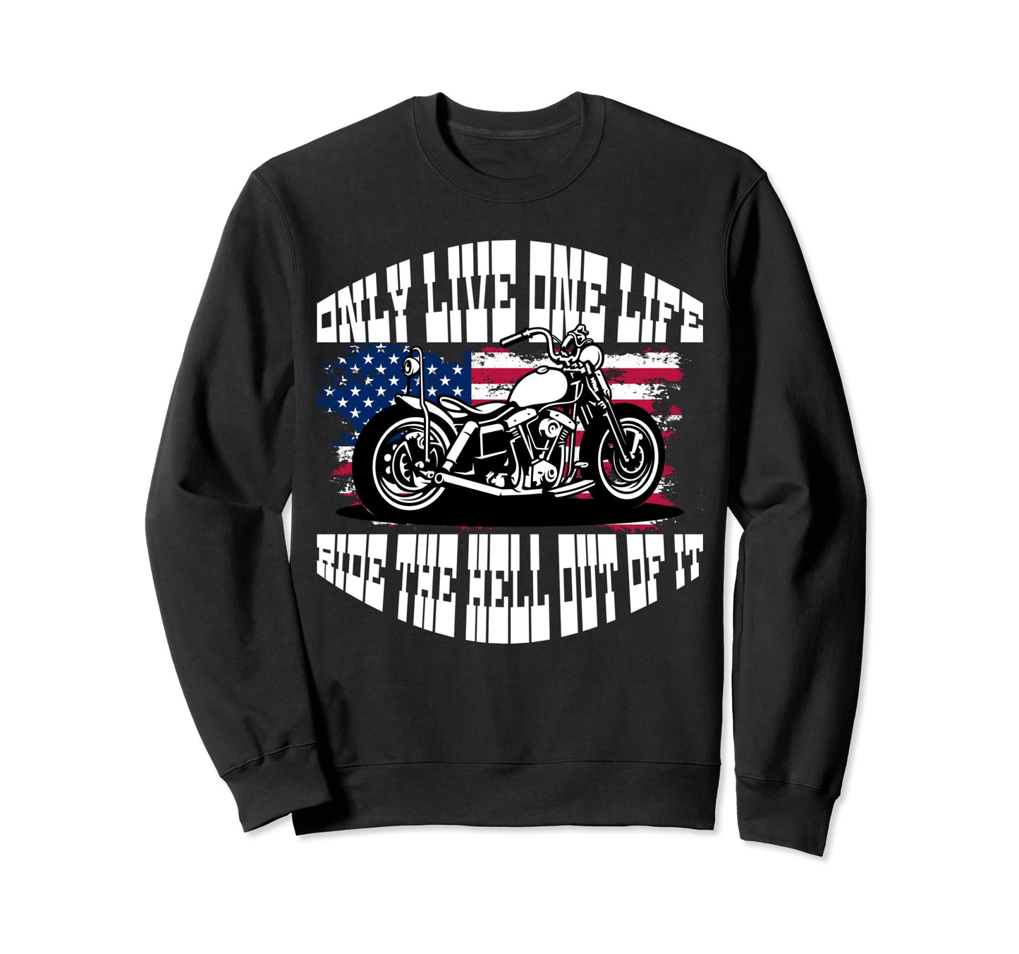 Us Flag Biker Dad Motorcycle Sweatshirt - Unique Graphic for Adults - T-Shirt, Sweatshirt, Hoodie