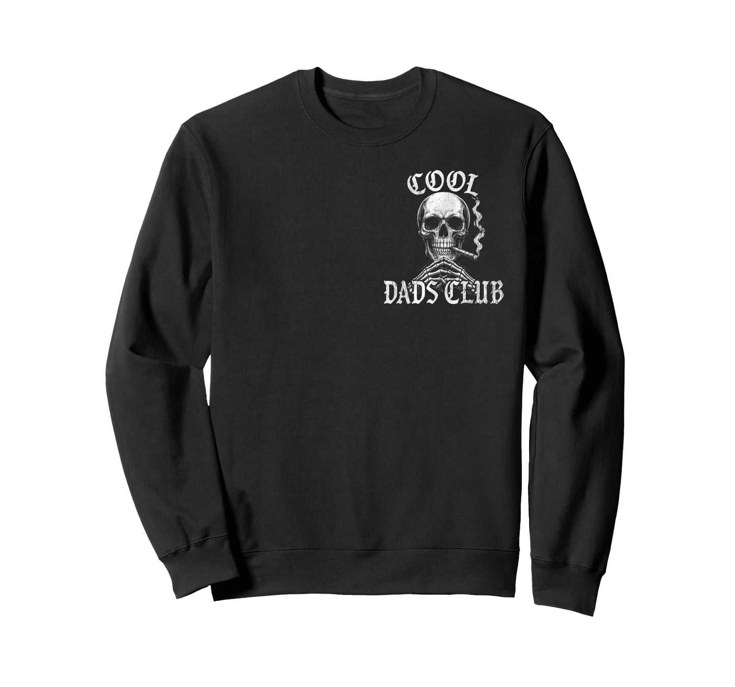 Dads Club Logo Skeleton Biker Sweatshirt - Aesthetic Graphic Men Women - T-Shirt, Sweatshirt, Hoodie