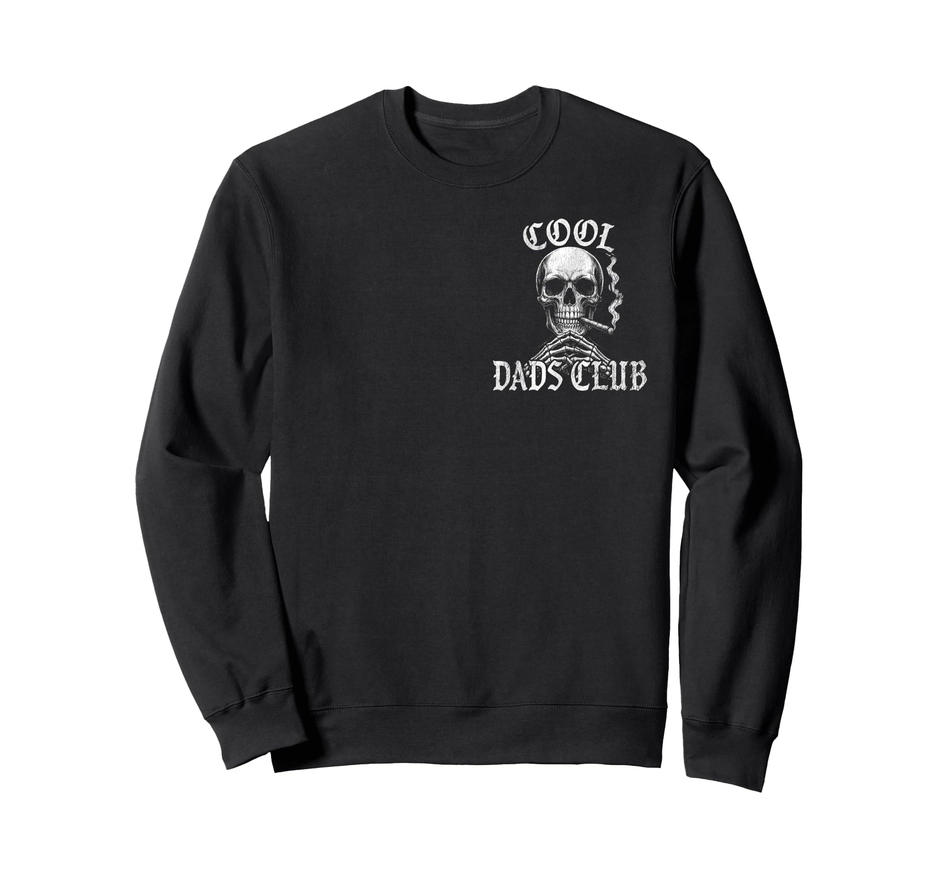 Dads Club Logo Skeleton Biker Sweatshirt - Aesthetic Graphic Men Women - T-Shirt, Sweatshirt, Hoodie