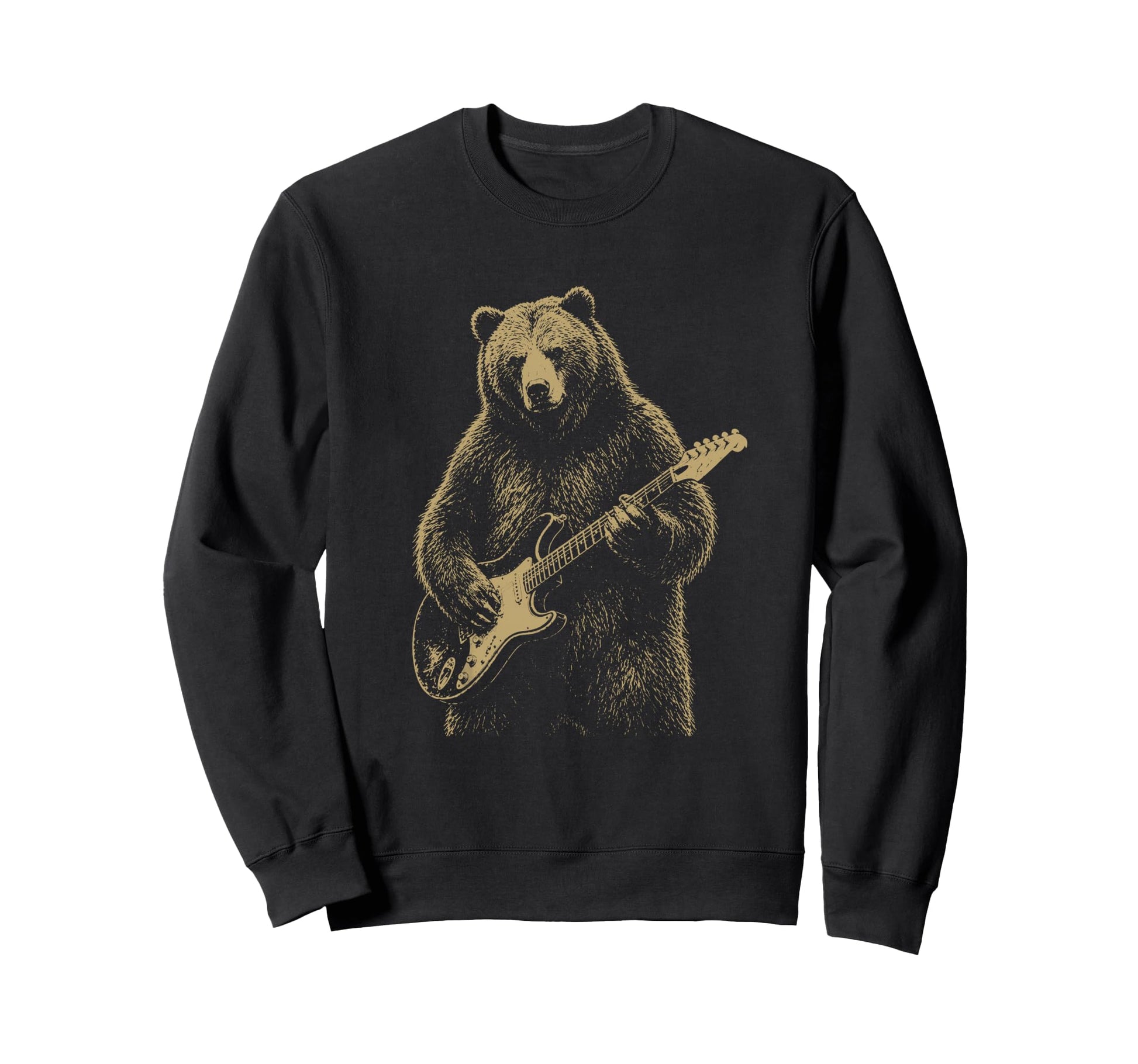 Bear Playing Electric Guitar Rocker Sweatshirt - Streetwear Style Unisex - T-Shirt, Sweatshirt, Hoodie