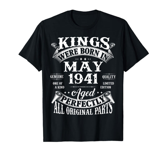 85Th Birthday Gift Kings Born May 1941 T-Shirt - Trendy Graphic Men Women - T-Shirt, Sweatshirt, Hoodie