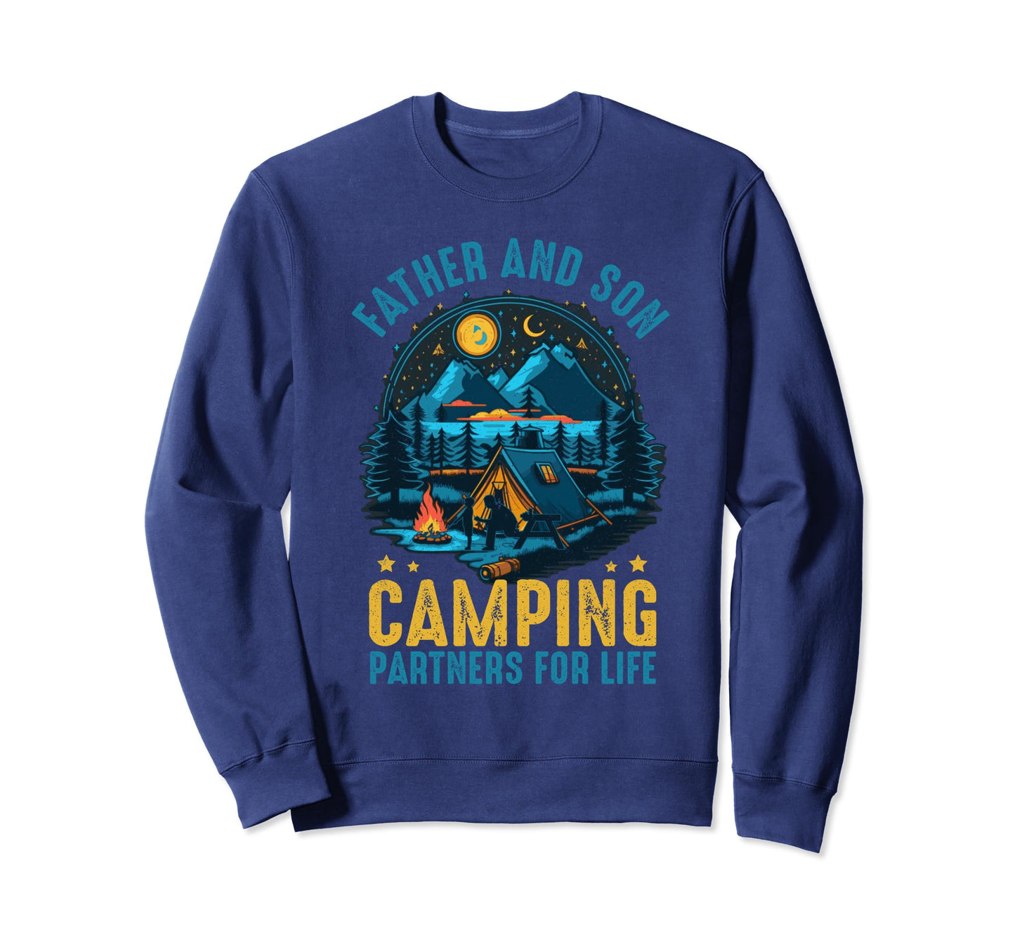 Funny Dad And Son Camping Sweatshirt - Aesthetic Graphic for Adults - T-Shirt, Sweatshirt, Hoodie